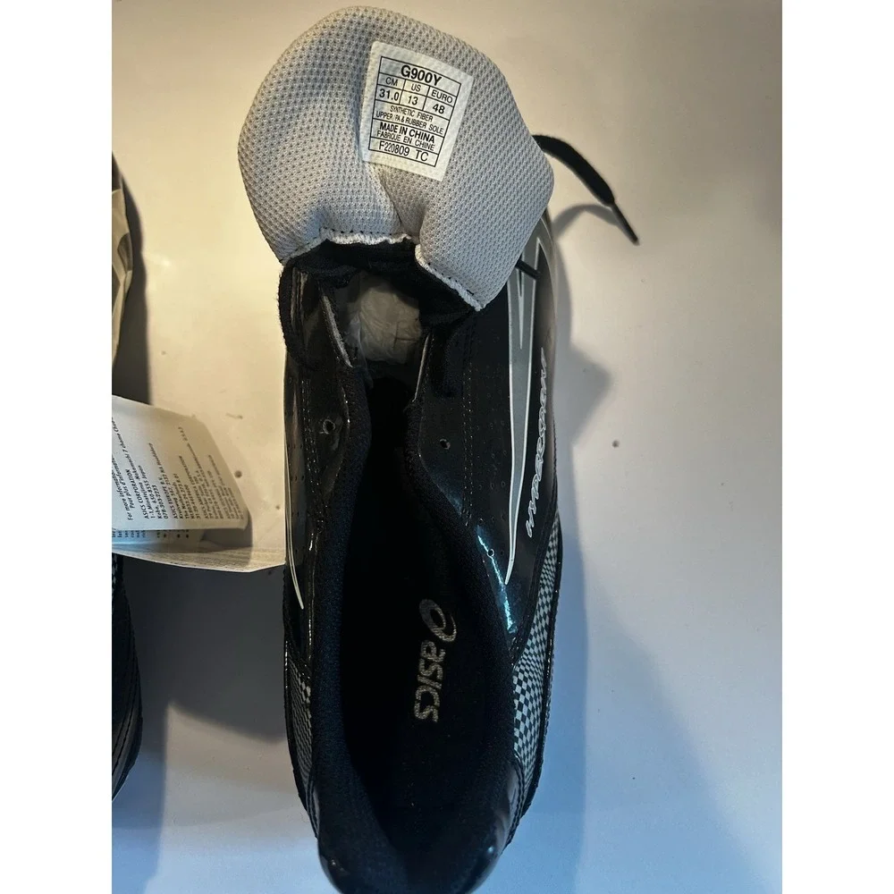 ASICS Hypersprint Track Shoes Spikes Mens 13 Black‎ Sprint/Running **NWT